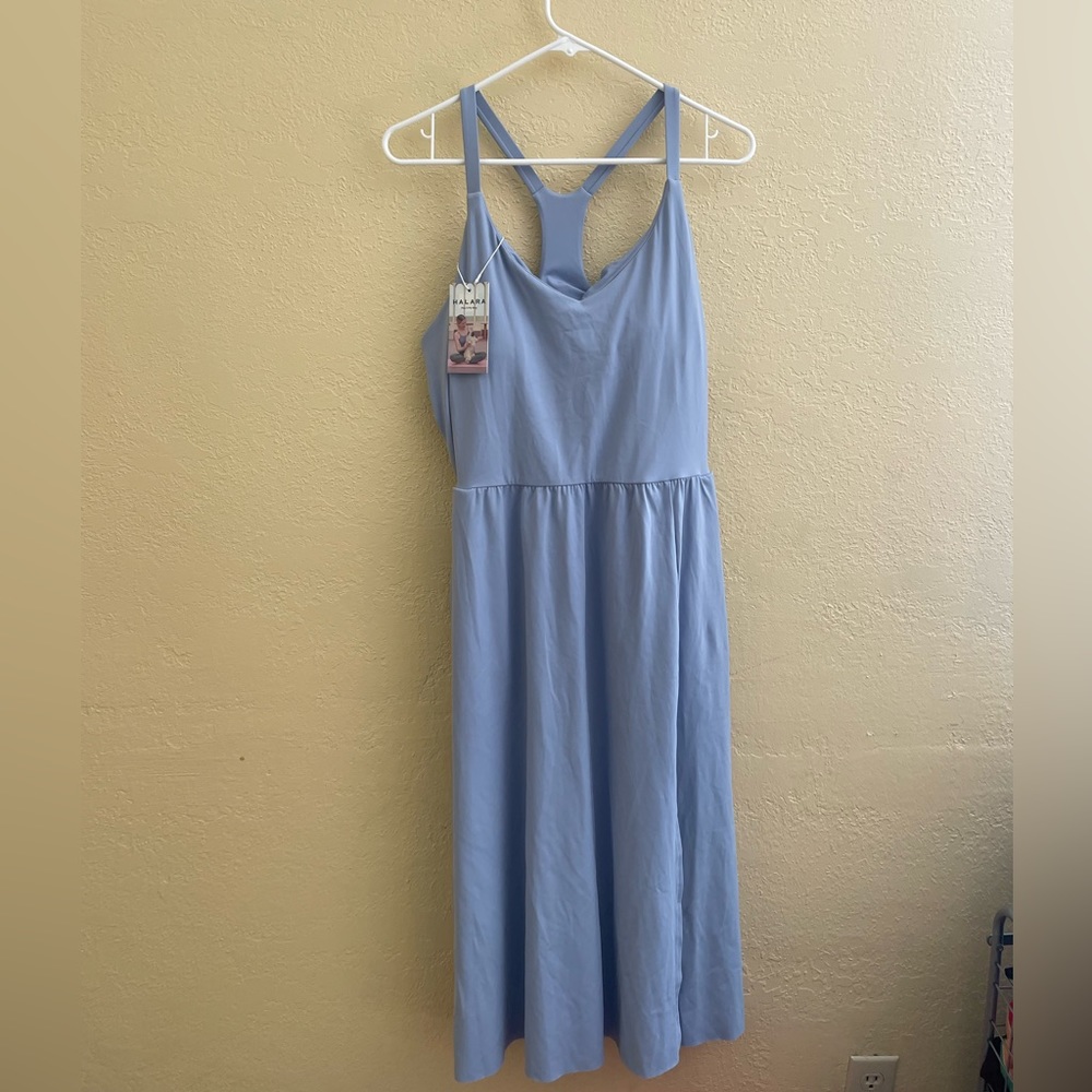 NWT Halara Everyday Midi Chill Dress- Baby Blue XLarge